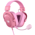 Headset Fone de Ouvido Havit HV-H2002d Pink, Gamer, com Microfone, Falante 53mm, Plug 3, 5mm: compatível com XBOX ONE e PS4, HAVIT, HV-H2002d Cor Rosa