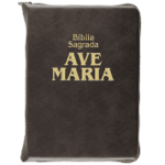 Bíblia Zíper Média Marrom Capa comum