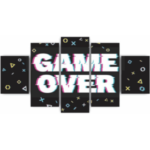 Quadros Decorativos MDF Game Over Colorido Jogos Gamer Sala Quarto