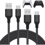 Pacote com 2 cabos de carregamento de 3 m para controle PS5/para Xbox Series X